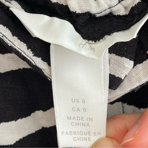 HM High Rise Striped Cropped Pants Women’s Size 0 - Picture 6 of 7